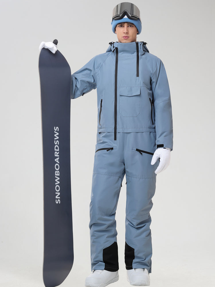 Men's Insulated Hooded One-Piece Snow Suit
