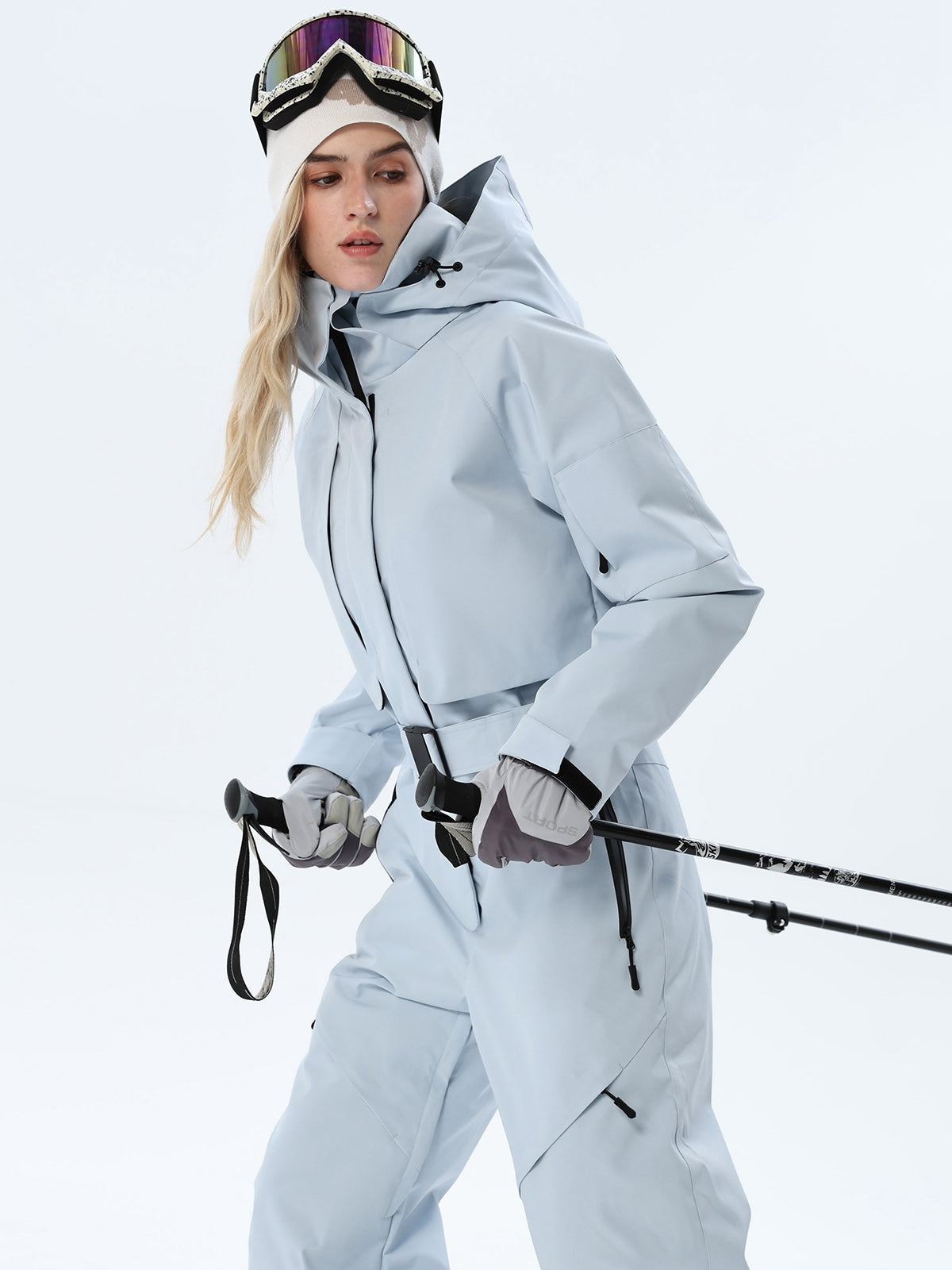 Women's Belted Cargo Snow Jumpsuit