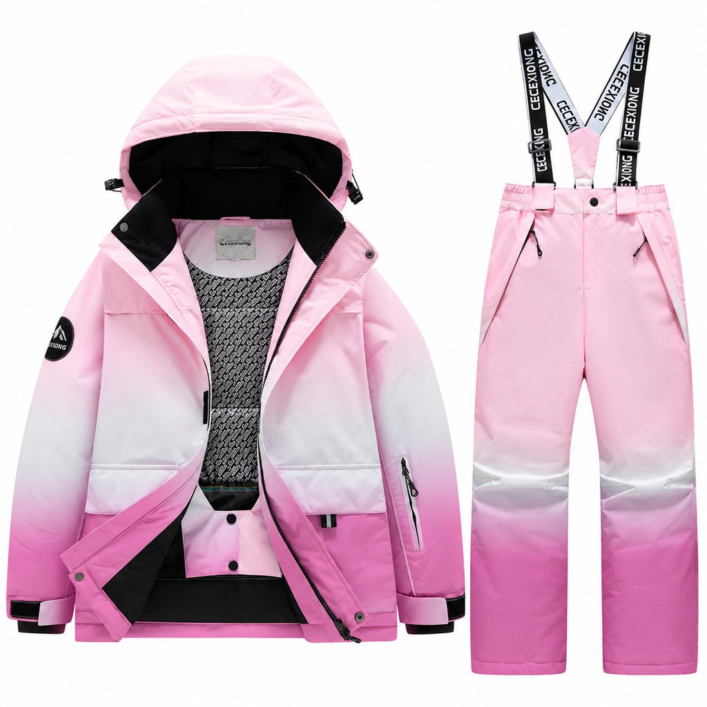 Kids' Gradient Snow Jacket and Bib Overalls