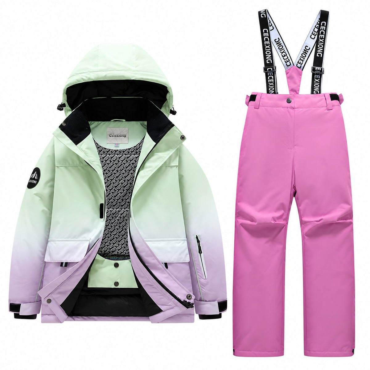 Kids' Gradient Snow Jacket and Bib Overalls