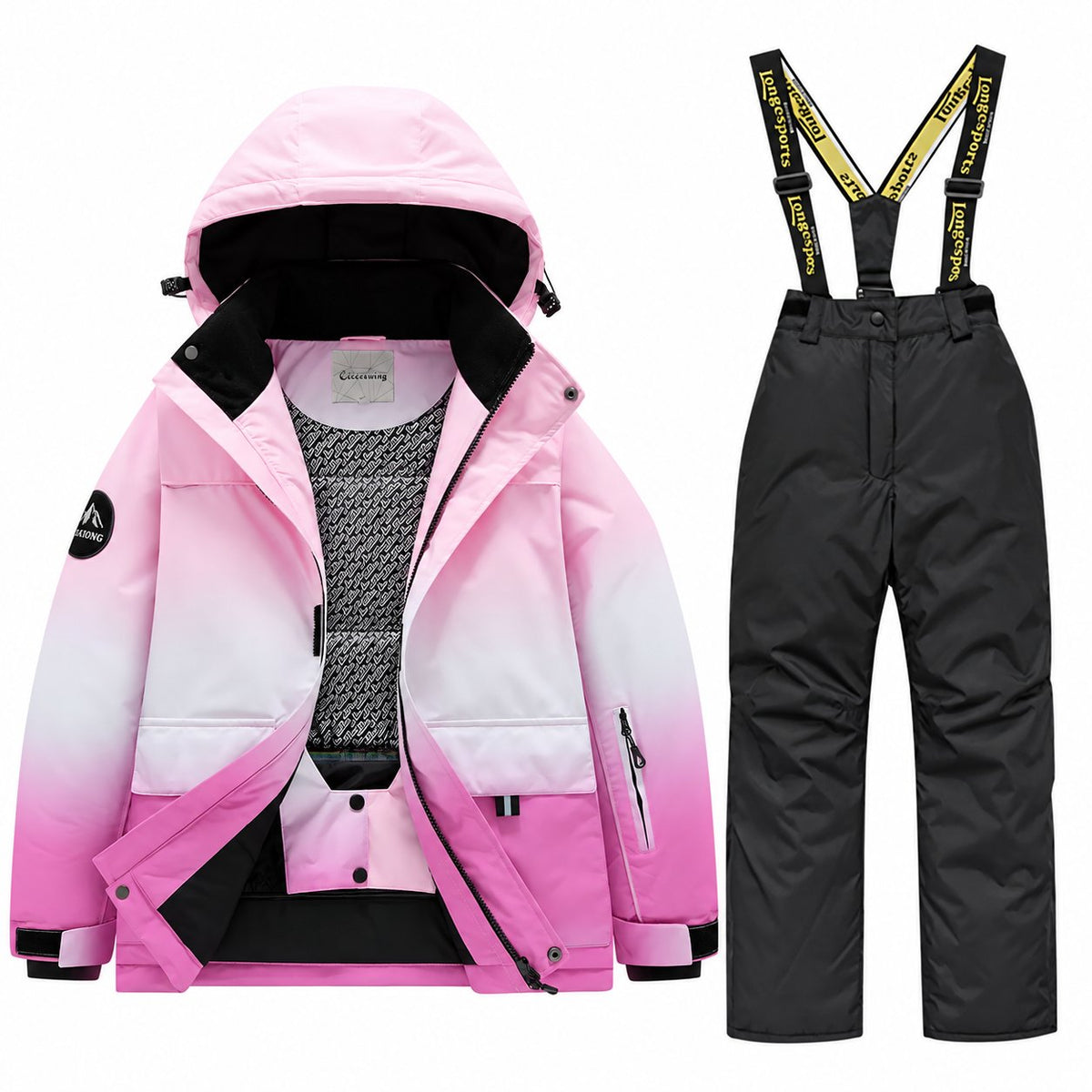 Kids' Gradient Snow Jacket and Bib Overalls