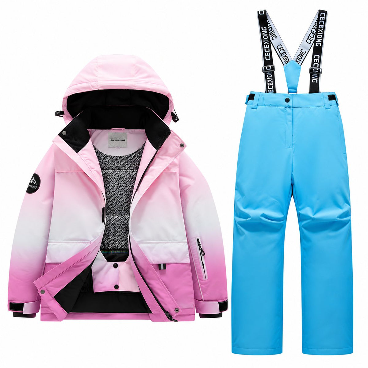 Kids' Gradient Snow Jacket and Bib Overalls