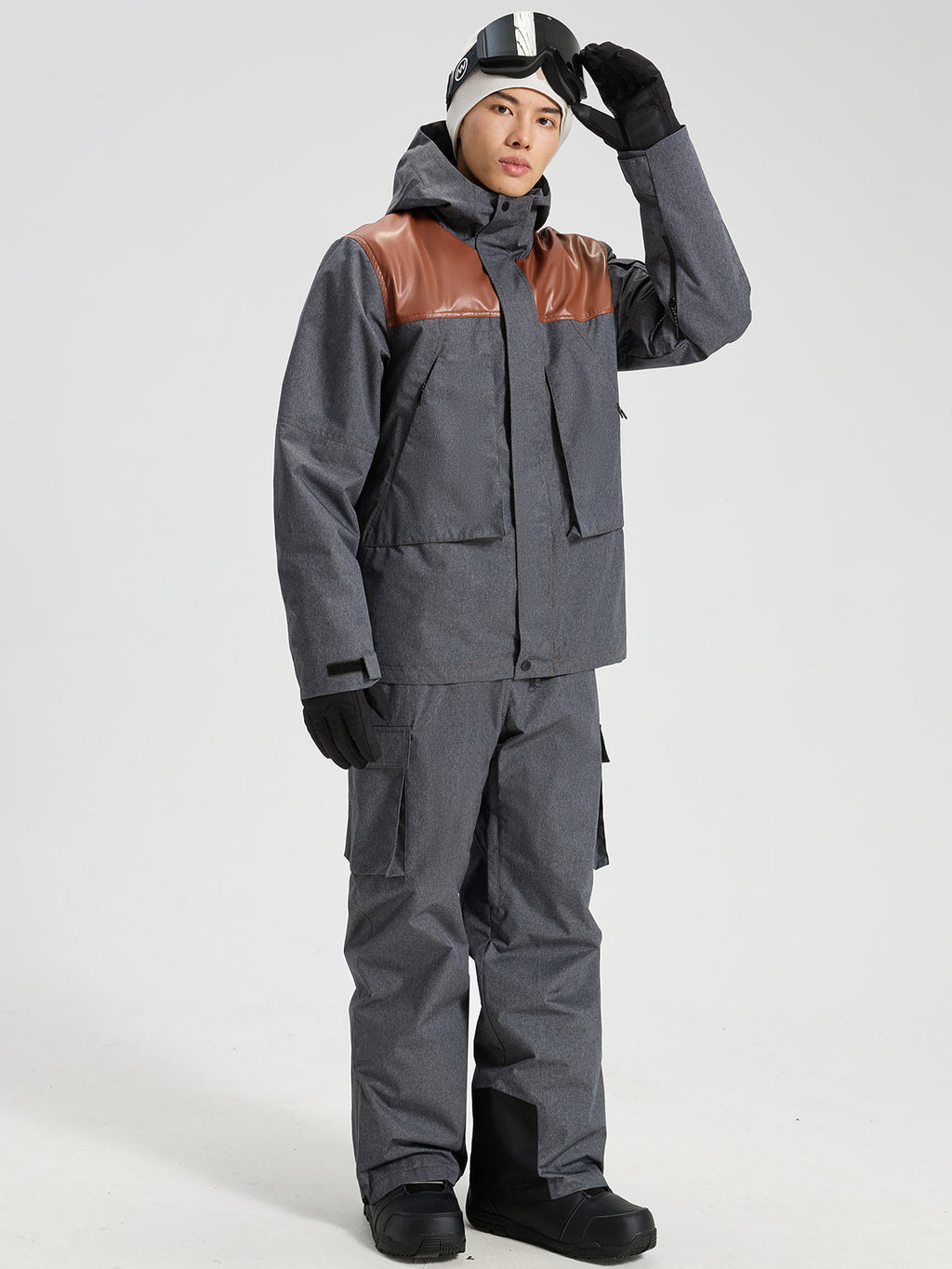 Men's Detachable-Suspender Ski Jacket and Bib Combo