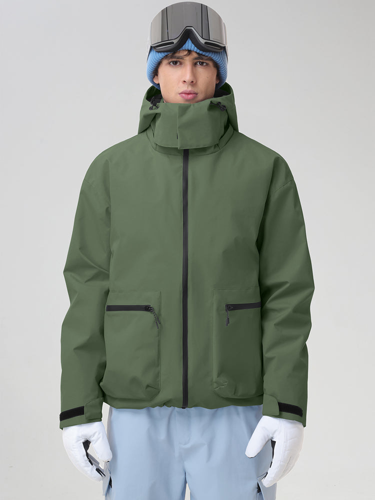 Men's Hooded Cargo Snowboarding Shell Jacket