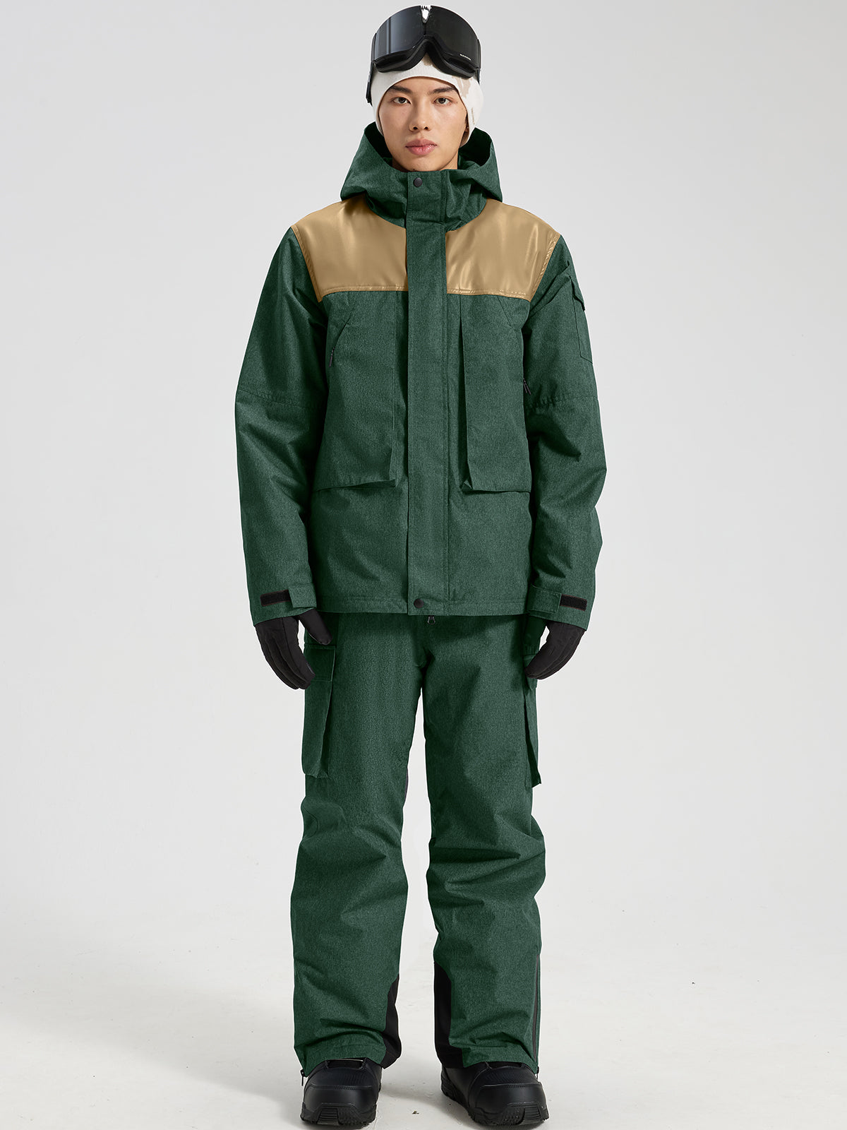 Men's Detachable-Suspender Ski Jacket and Bib Combo