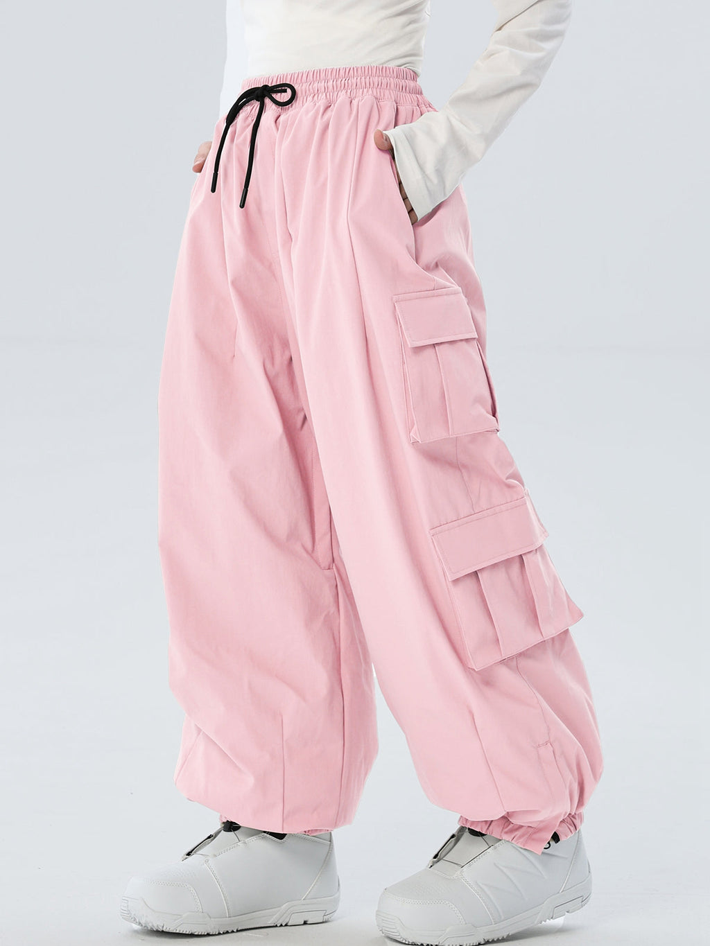 Women's Drawstring-Waist Baggy Snow Pants