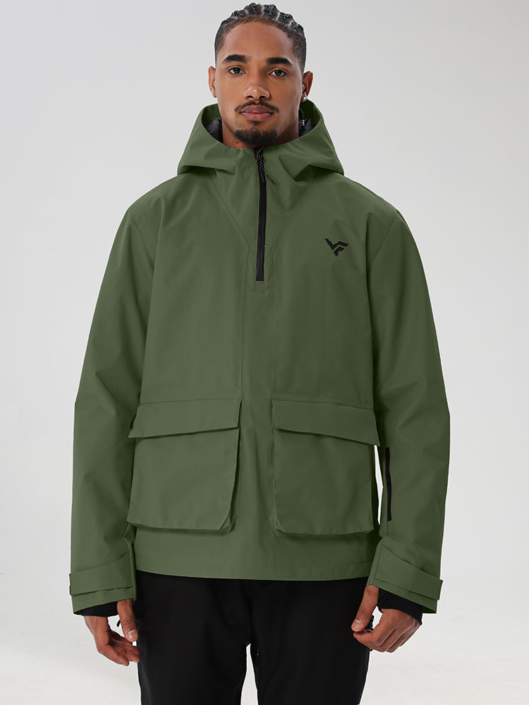 Men's Half-Zip Cargo Anorak for Snowboarding