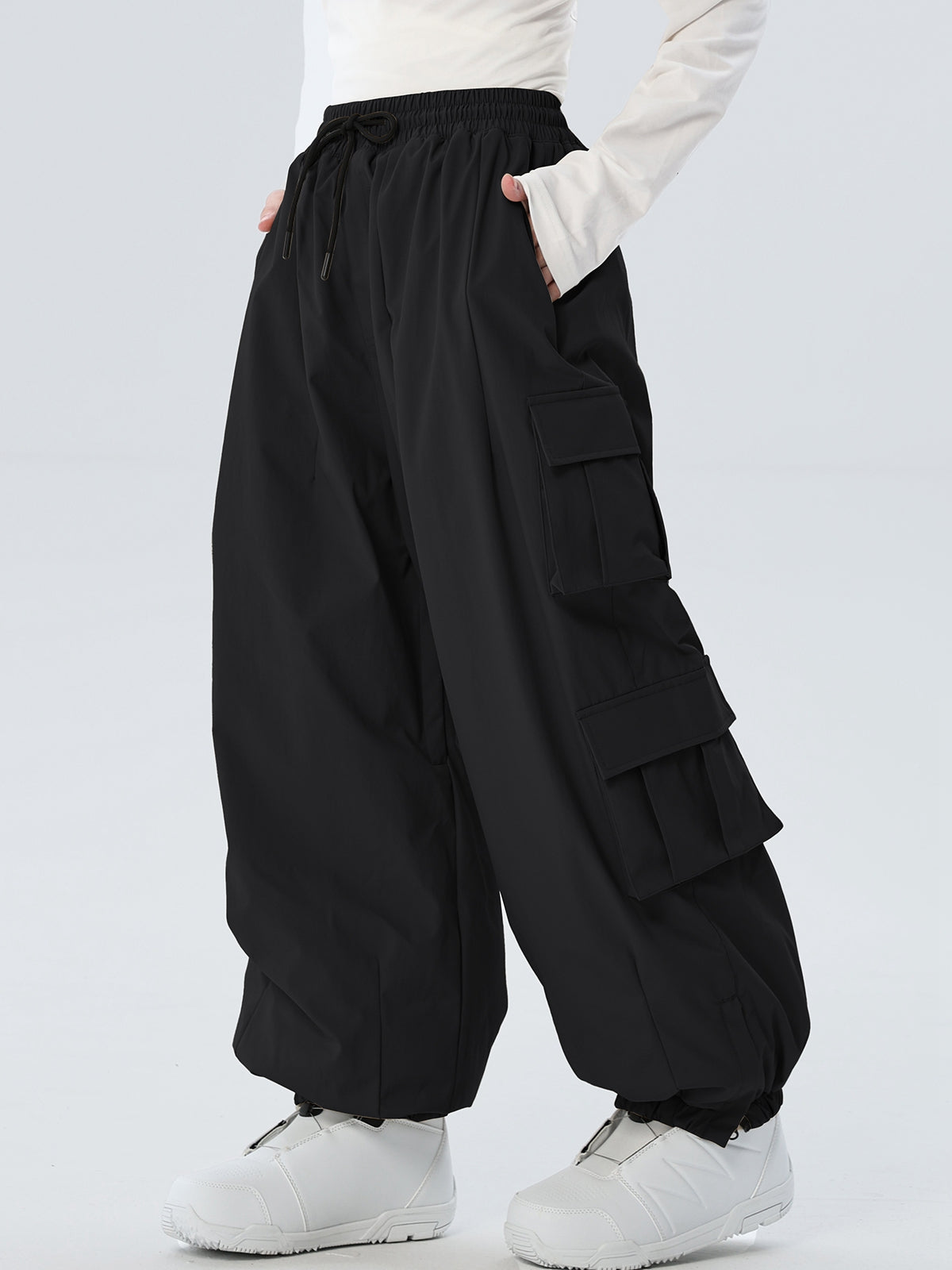 Women's Drawstring-Waist Baggy Snow Pants