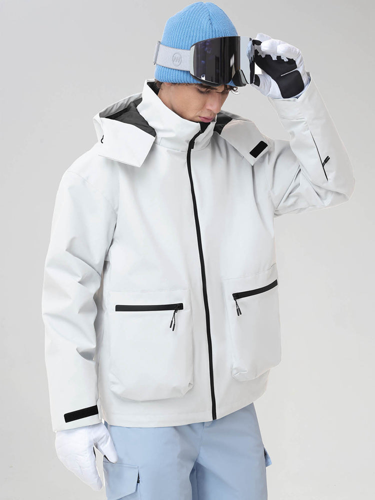 Men's Hooded Cargo Snowboarding Shell Jacket