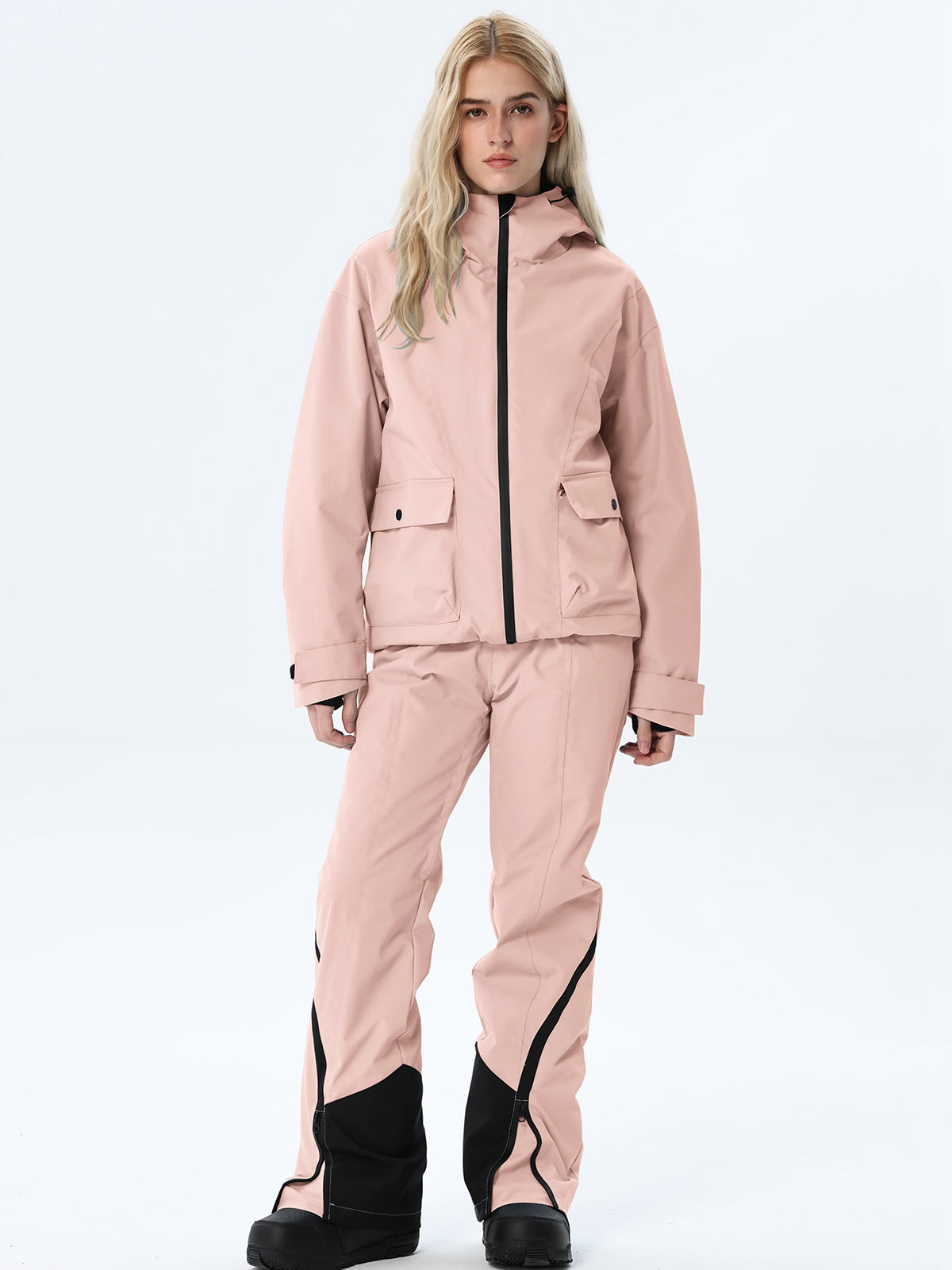 Women's Hooded Utility Snow Set with Flap Pockets