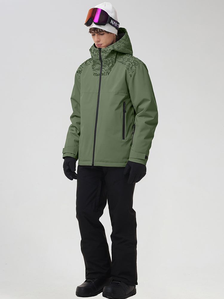 Men's Graphic-Panel Snow Jacket and Trouser Set