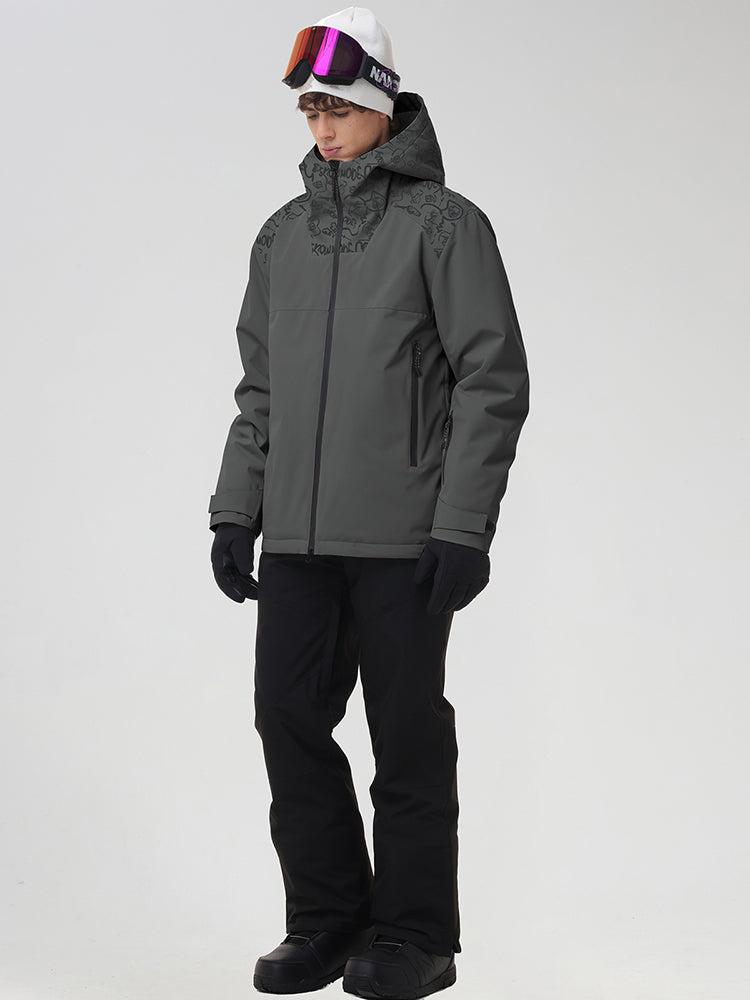 Men's Graphic-Panel Snow Jacket and Trouser Set
