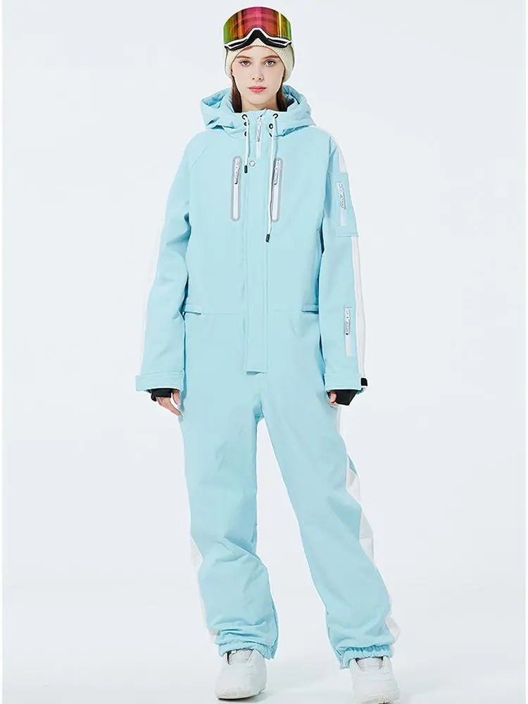 Women One Piece Ski Suits Windproof 2025 Snowboarding Jumpsuit