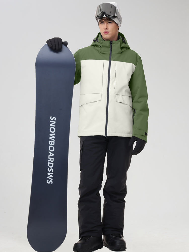 Men's Retro Contrast Ski Jacket and Bib Set