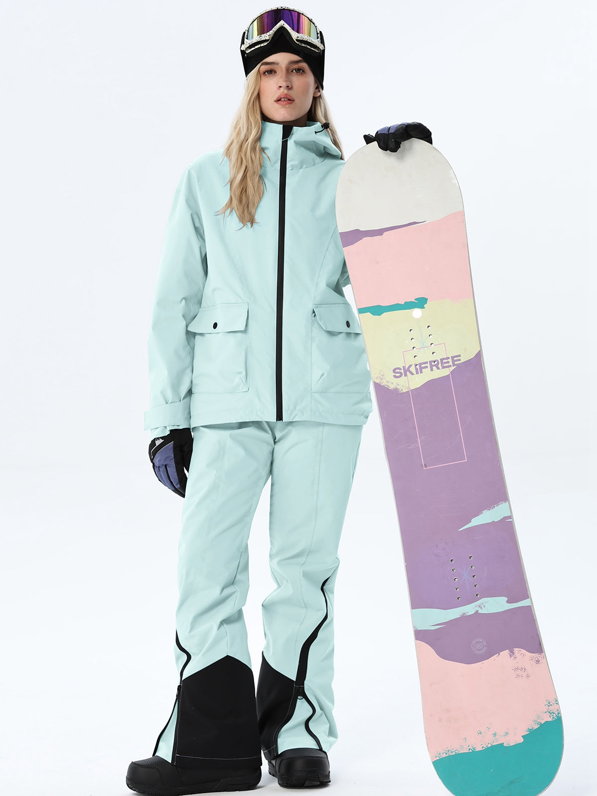Women's Hooded Utility Snow Set with Flap Pockets