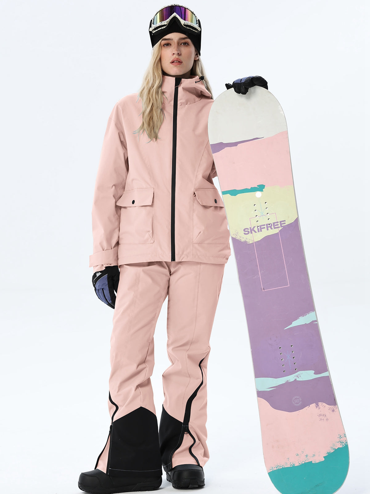 Women's Hooded Utility Snow Set with Flap Pockets