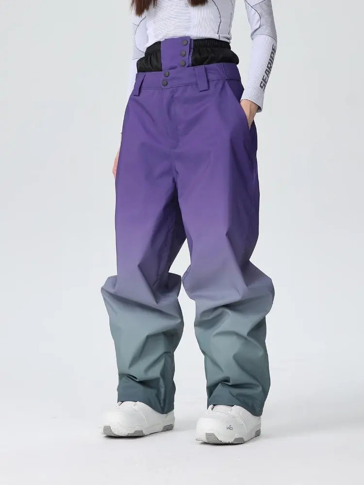 Women Unique 3L Gradient Snowsuits Durable Ski Jacket and Pants