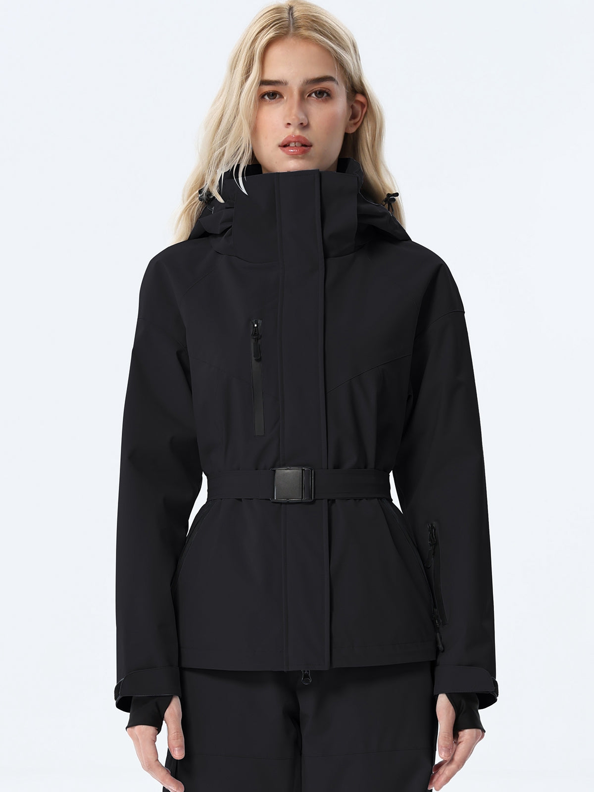 Women's Coordinated Belted Snow Jacket and Pants