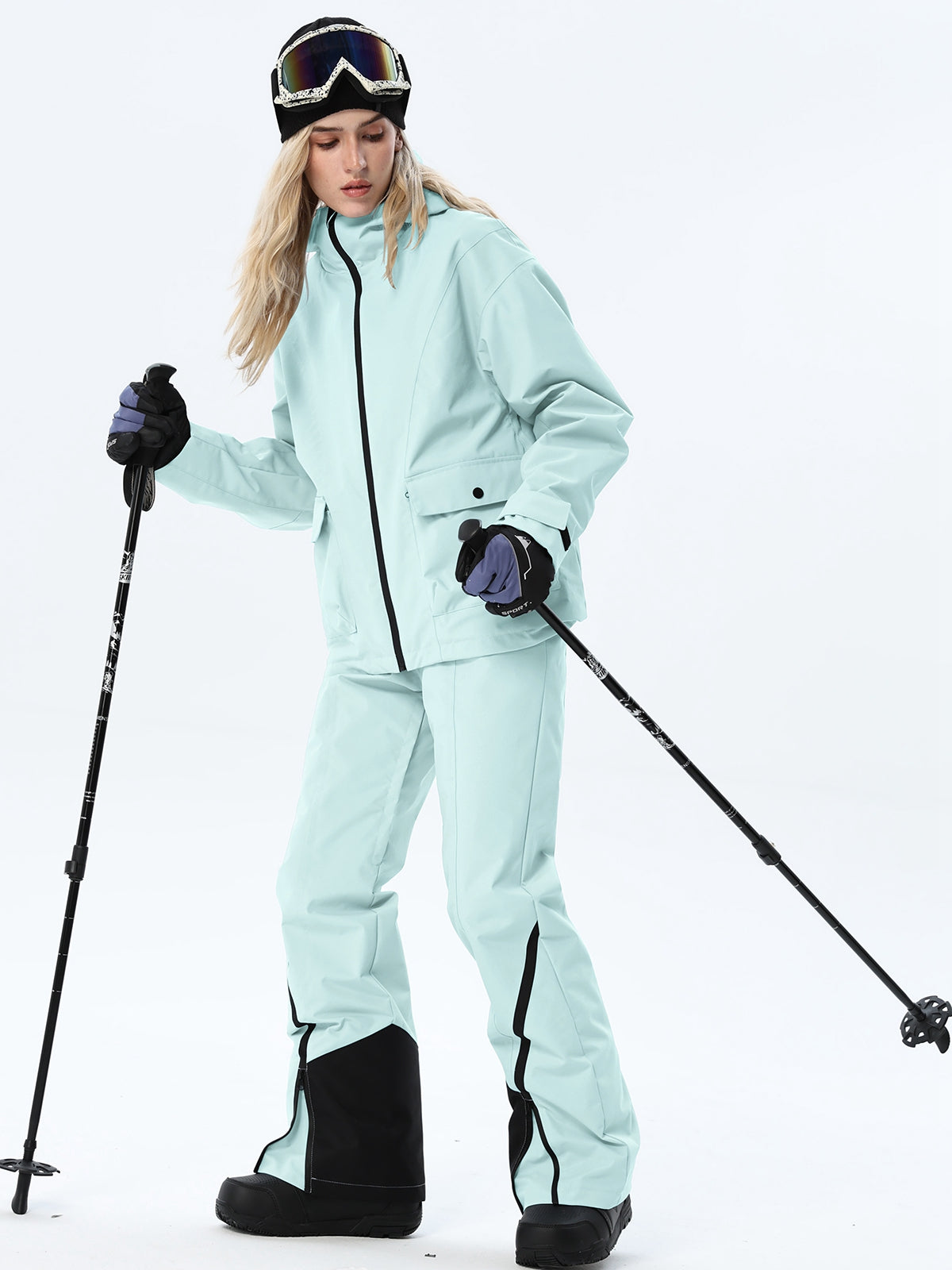 Women's Hooded Utility Snow Set with Flap Pockets