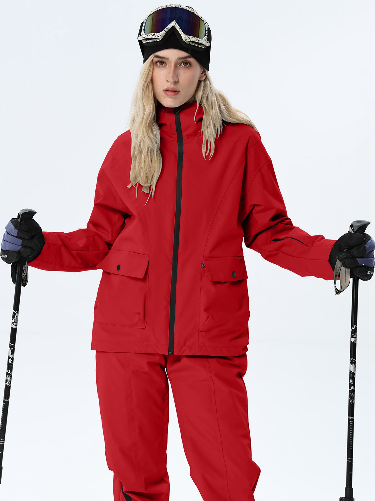 Women's Hooded Utility Snow Set with Flap Pockets