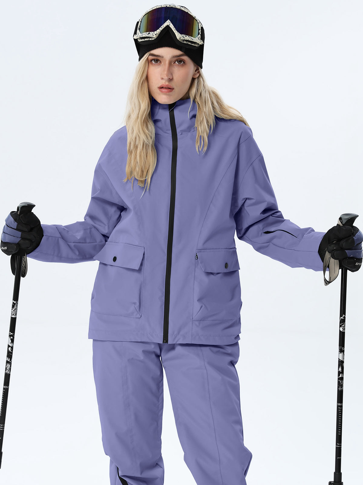 Women's Hooded Utility Snow Set with Flap Pockets