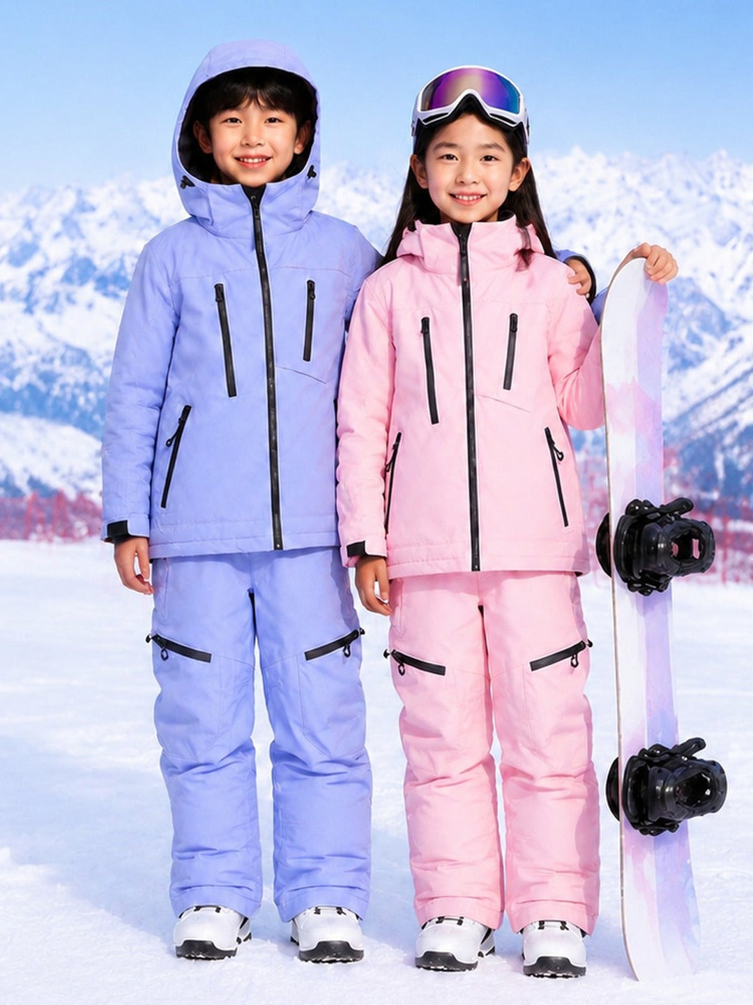 Kids' Insulated Zip-Pocket Snow Jacket and Bibs