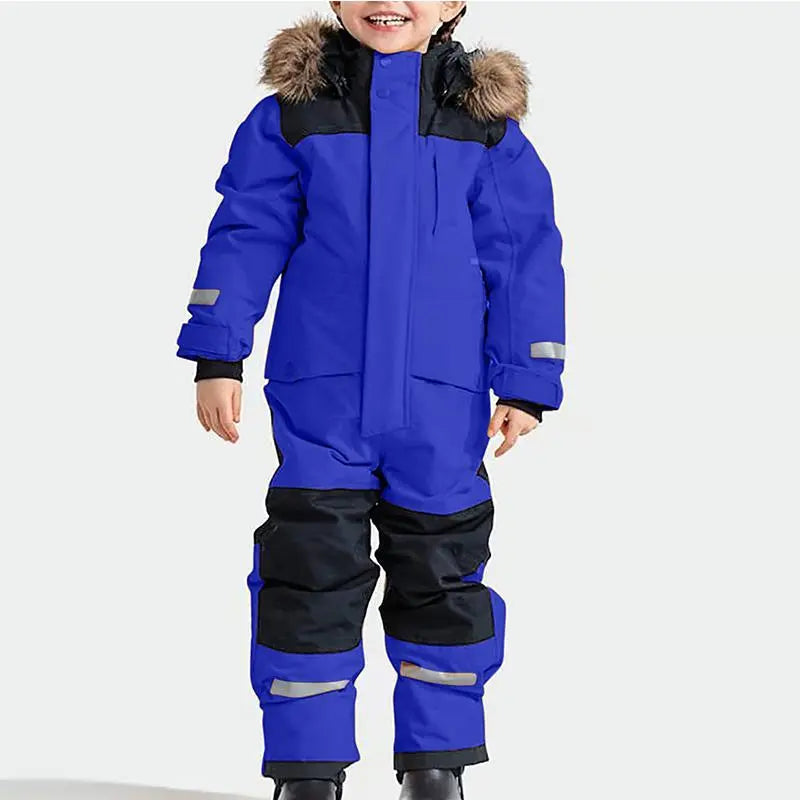 Kids One Piece Snowsuit Girl Boy Ski Snowboard Jumpsuits