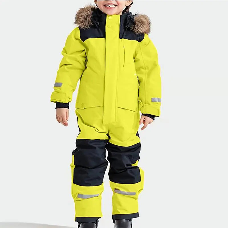 Kids One Piece Snowsuit Girl Boy Ski Snowboard Jumpsuits