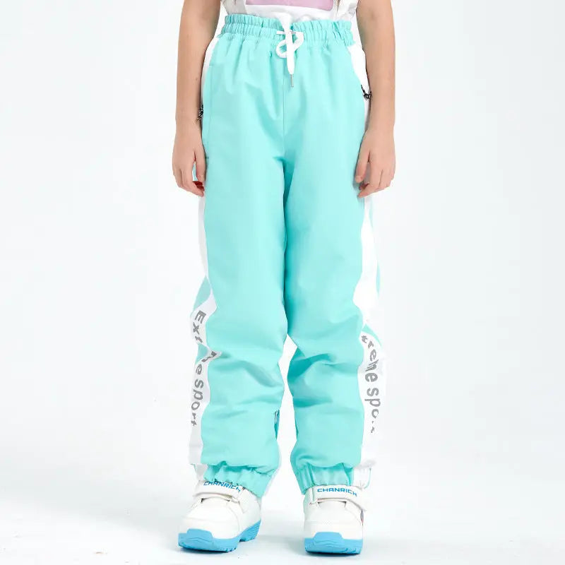 Children Elastic Snow Pants Boys & Girls Loose Fit Ski Trousers