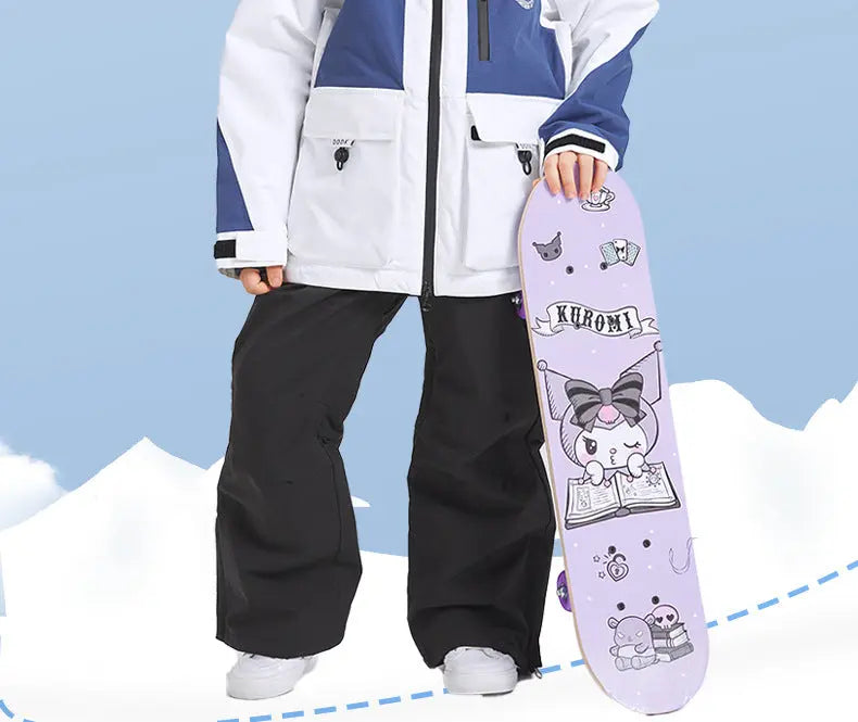 Children Insulated Ski Jacket & Bibs Baggy Snowsuits