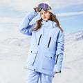 Classical Cargo Snowboarding Jacket Women Solid Color Ski Coat