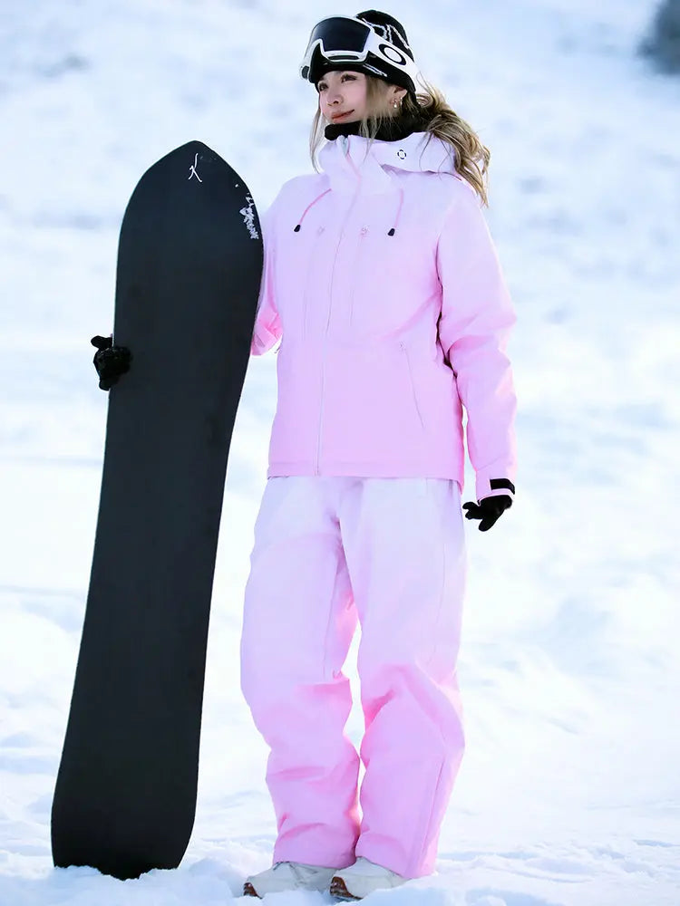Female Gradient Snowsuits for Winter 2 Pieces Windproof Ski Wear