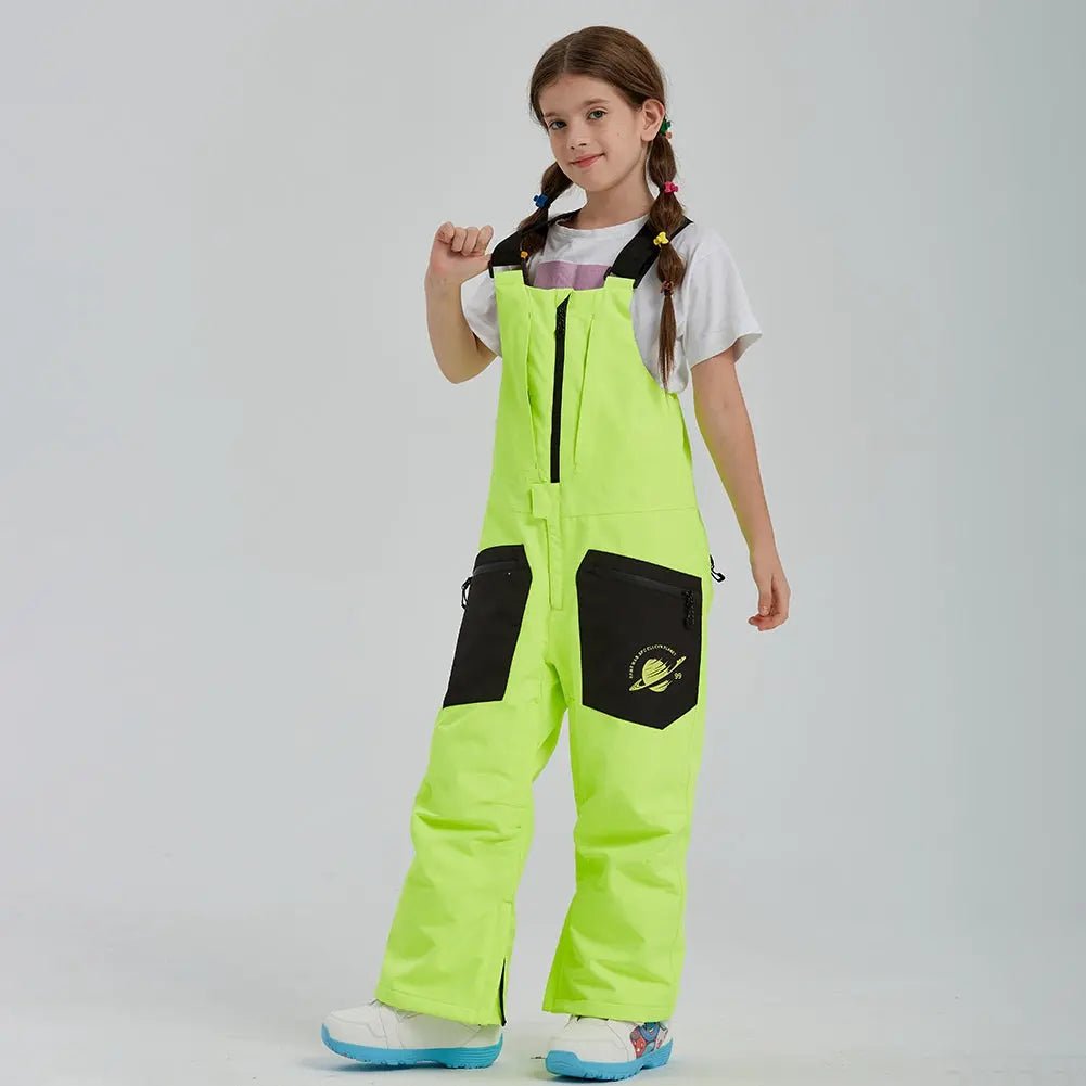 Girls One-piece Ski Bibs Pants Snow Jogger Jumpsuits