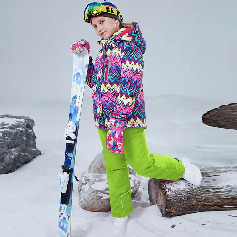 Matching Family Ski Jacket & Pants Set Kids Snow Suits