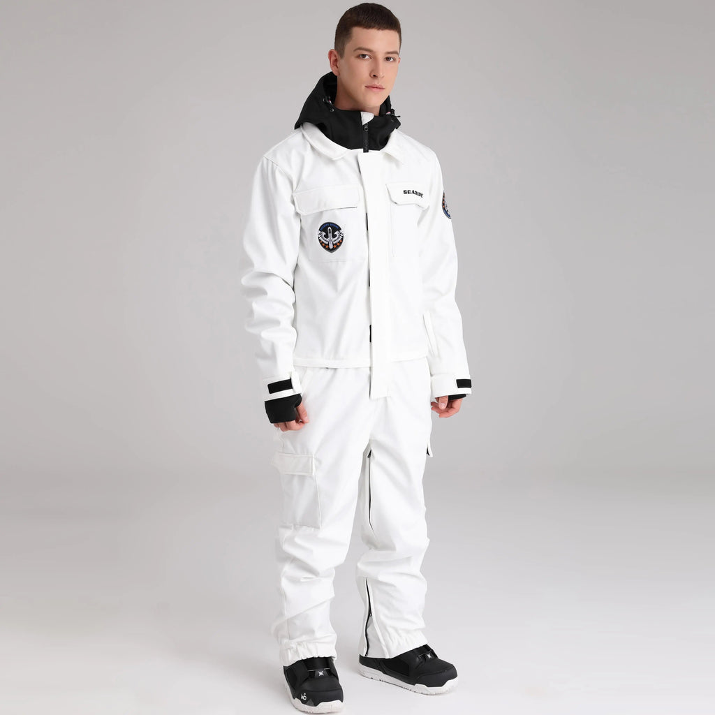 Men Cargo One Piece Ski Jumpsuit