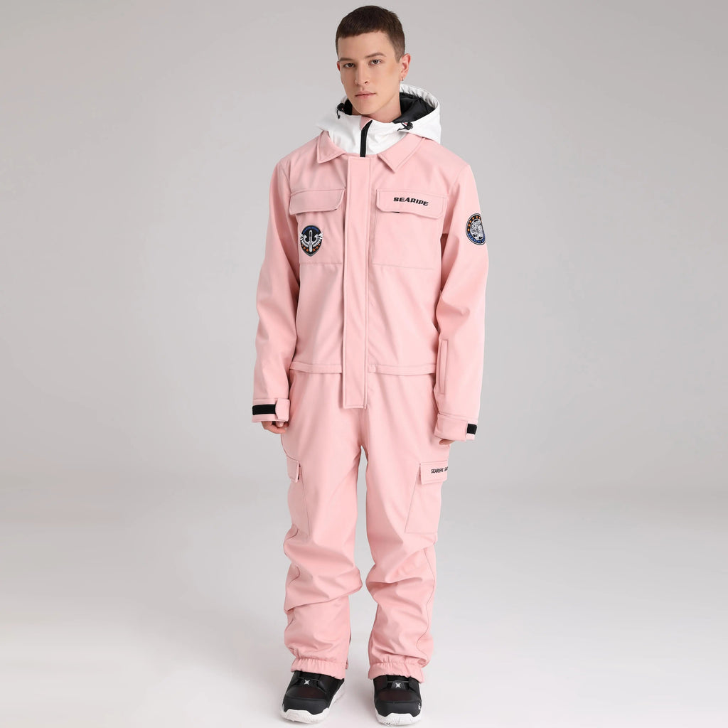 Men Cargo One Piece Ski Jumpsuit