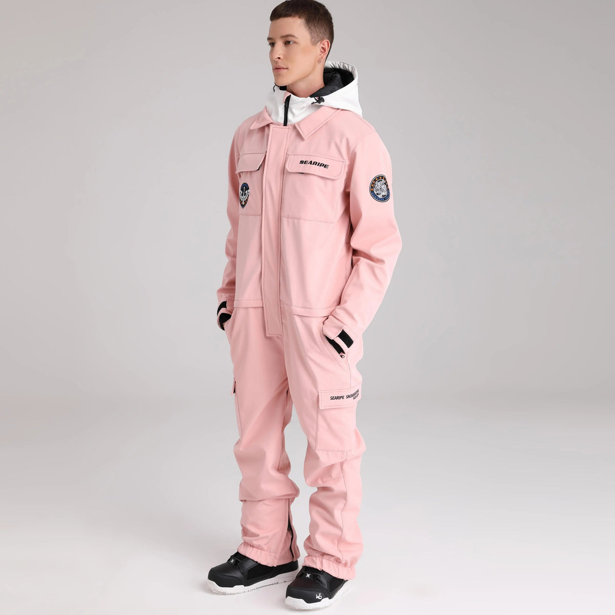 Men Cargo One Piece Ski Jumpsuit