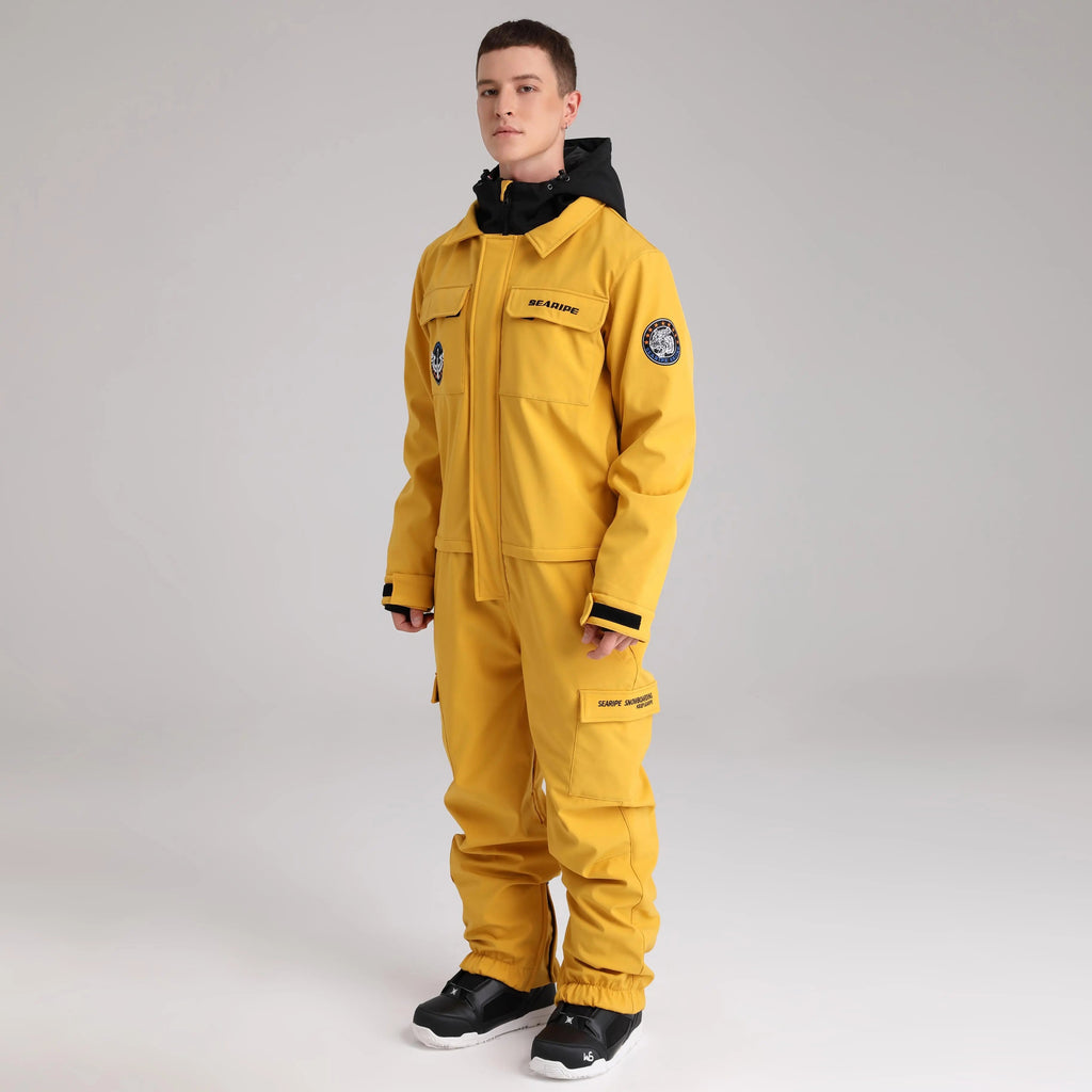 Men Cargo One Piece Ski Jumpsuit