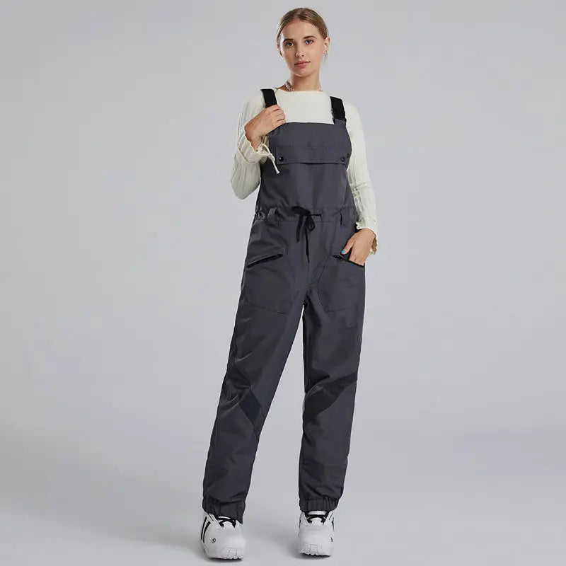 Women and Men Reflective Snow Bibs & Pants One-piece Ski Jumpsuits