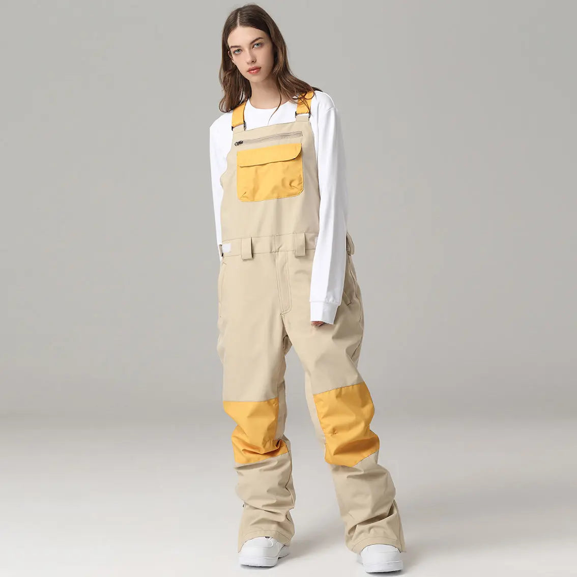 Women's Ski Bibs Pants High Waist Ski Overalls