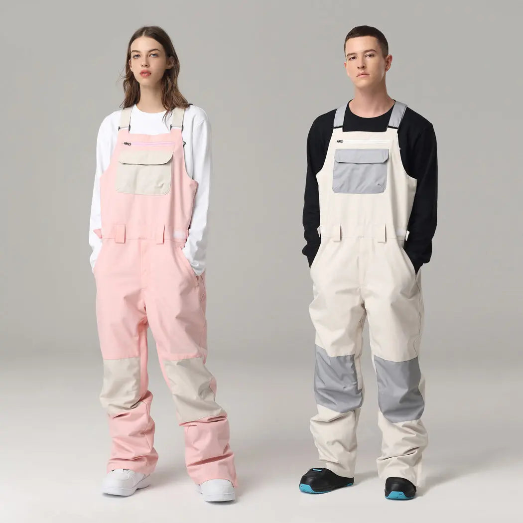 Women's Ski Bibs Pants High Waist Ski Overalls