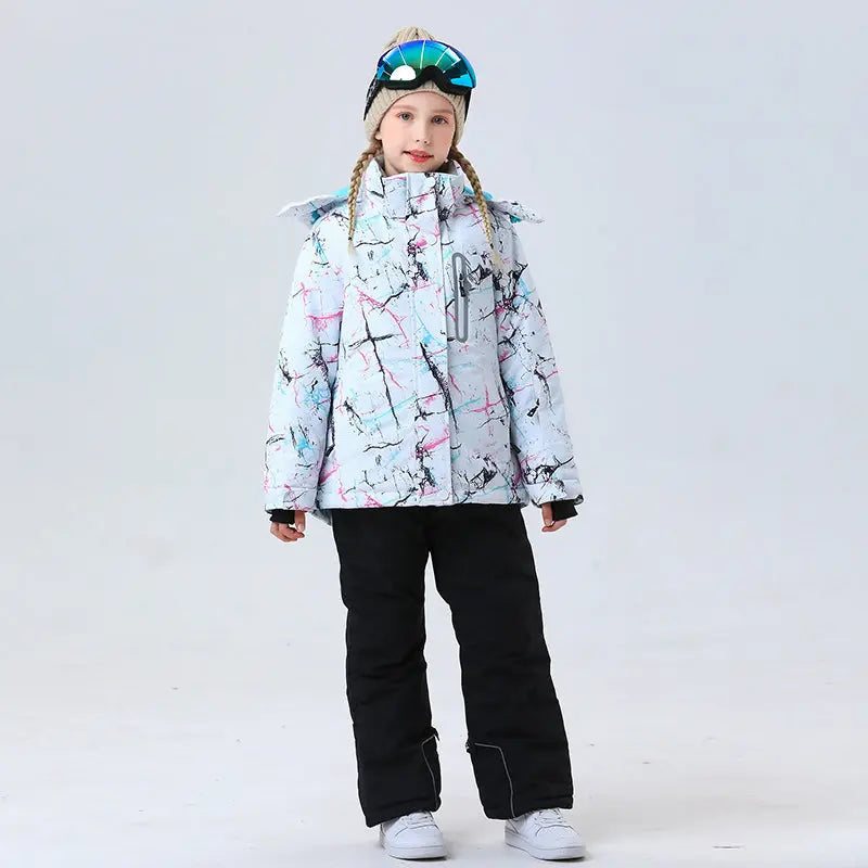Hotian Girls Ski Snowboarding Jackets & Pants Set Softshell
