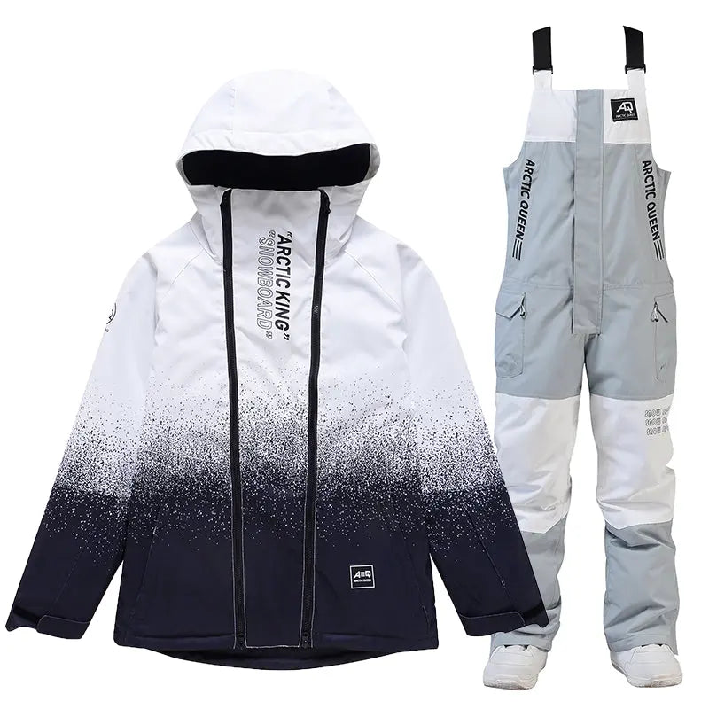 Unisex Outdoor Winter Snowboard Suits Cargo Jacket & Bibs Pants 