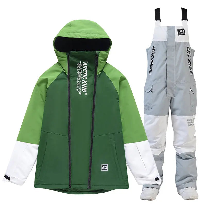 Couple Style Snowboard Suits Cargo Jacket & Bibs Pants
