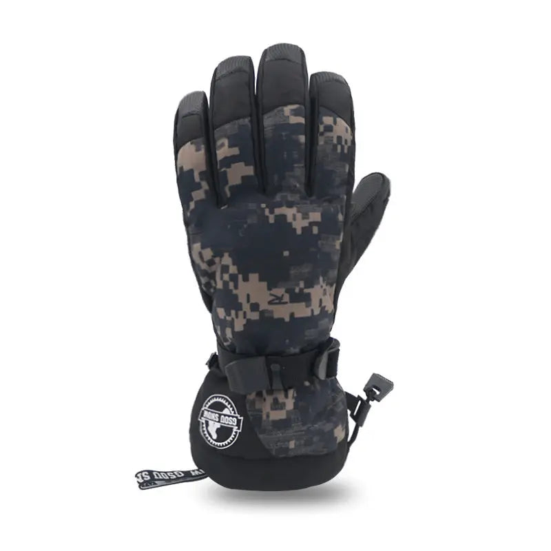 Hotian Men's Ski Snowboard Gloves Waterproof Anti-slip