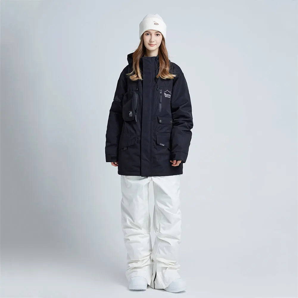 Thick Windproof Ski Snowboarding Cargo Jacket
