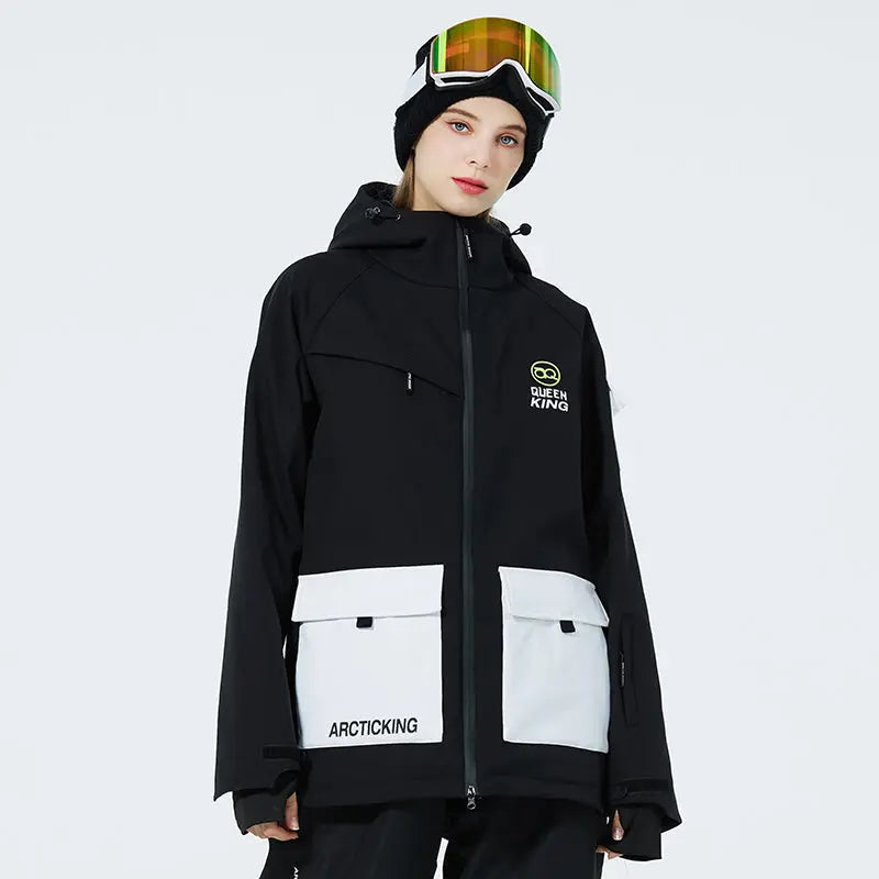 Unisex Mountain Adventure Snow Jacket Side Zipper Design Snow Coat