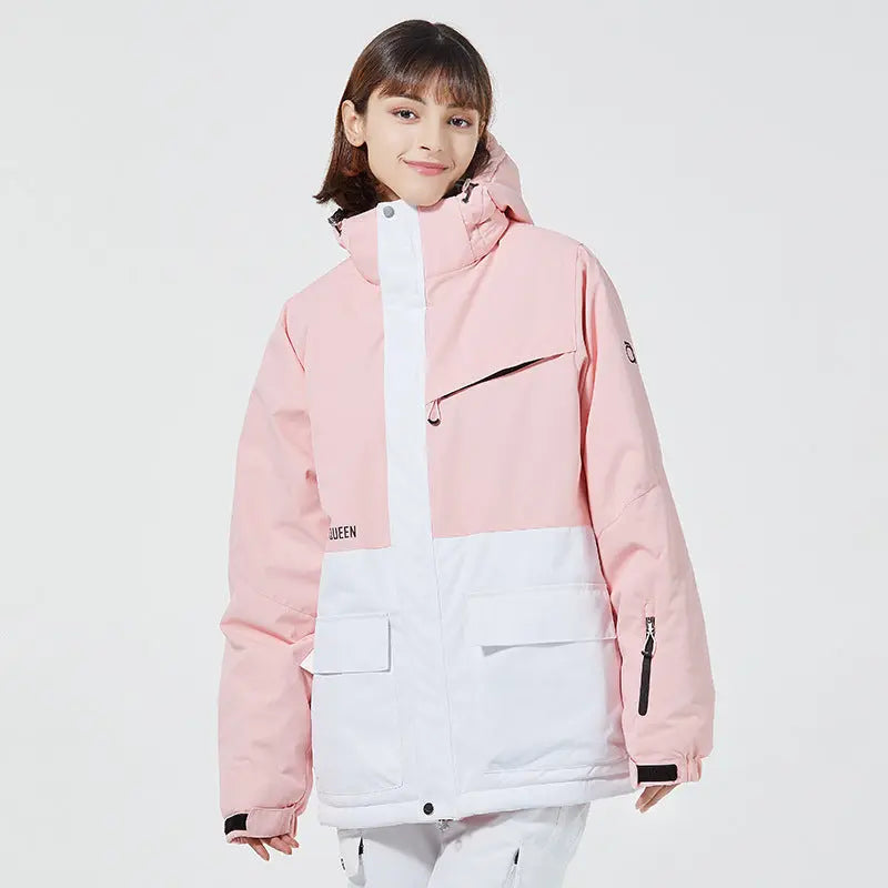 Hotian Women Ski Snow Cargo Jacket Hooded Insulated Coat for Sports