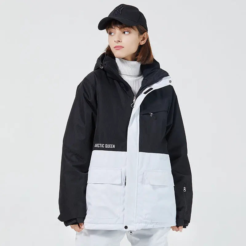 Hotian Women Ski Snow Cargo Jacket Hooded Insulated Coat for Sports