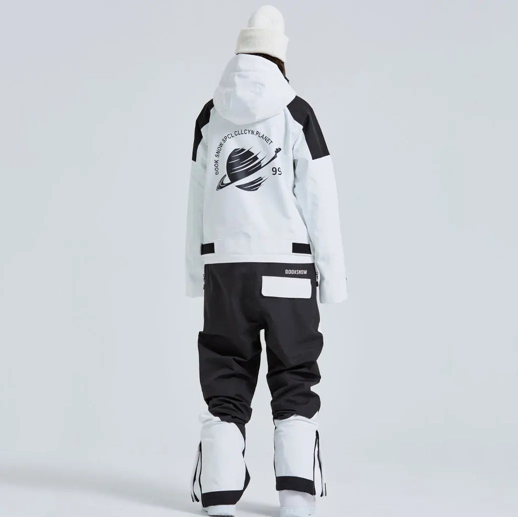 Outdoor Hooded Ski Jumpsuits Coveralls One Piece Ski Suits